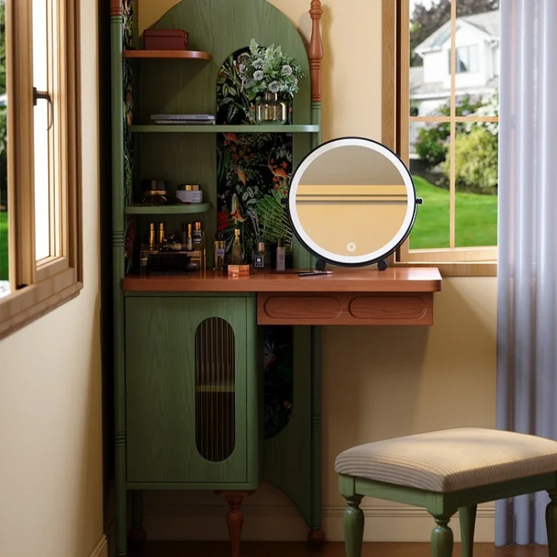 

French retro dresser, small apartment corner dresser, integrated chest and cabinet, medieval style storage rack dresser