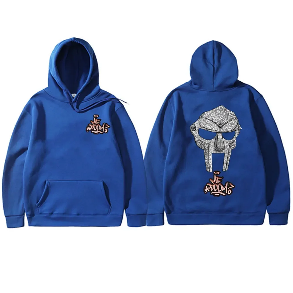 Rapper Mf Doom Madvillain Hoodie mit doppelseitigem Aufdruck einer Metallmaske, Herren-Oversize-Pullover, Hip-Hop-Rap-Vintage-Hoodie – Detail 3