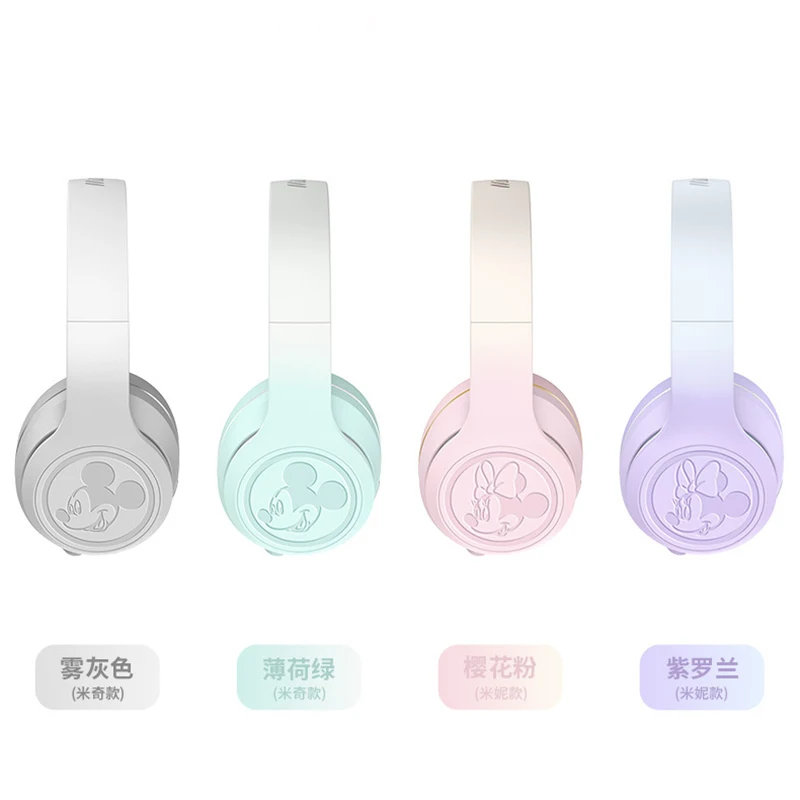 2023 New Disney Co-branded Style Anime Mickey Mouse Cartoon Over-ear Wireless Blue Line Active Noise Cancelling Headphones