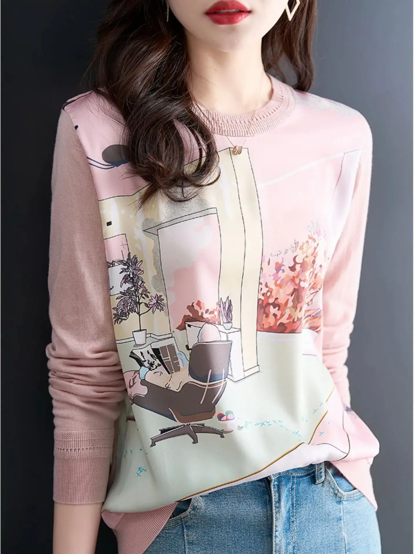 New elegant Knit bottoming shirts Sweater Tees Spring Summer Casual pullovers sweater Basic shirts knitted Tops