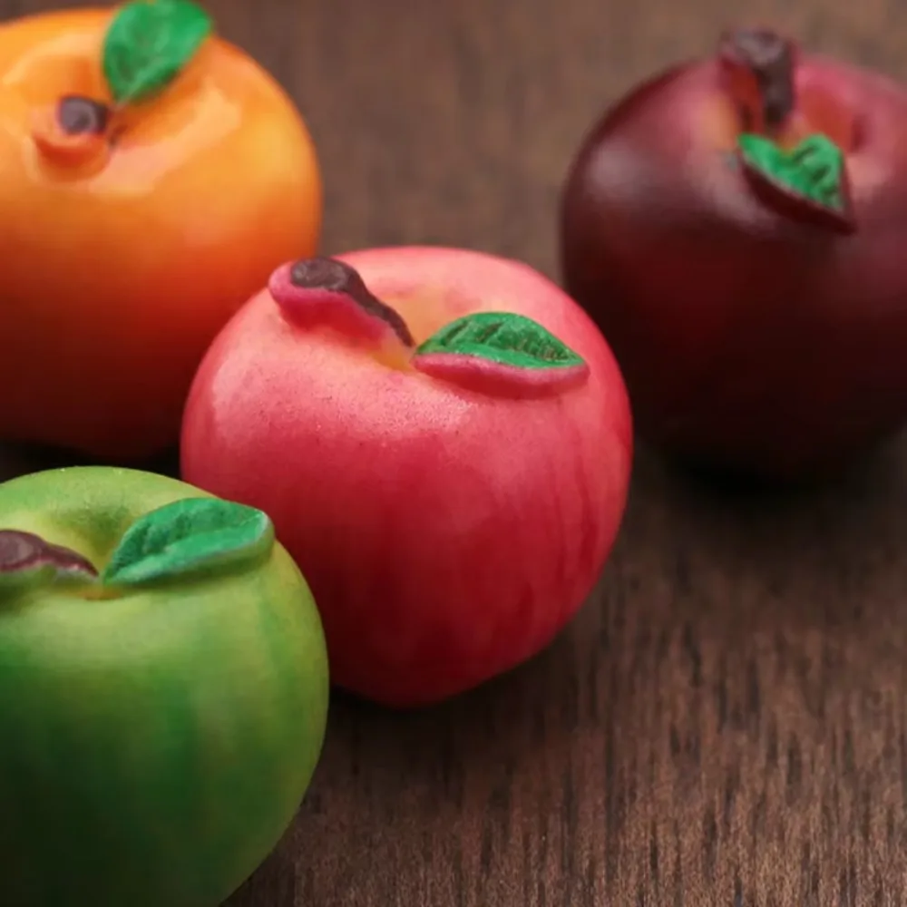 10pcs Miniature Resin 3D Fruit Model 3D Shape Green Red Fruit Miniature Food Mango Pear Home Decoration Item Dollhouse Craft