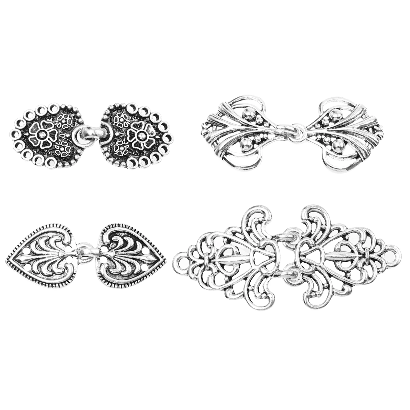 

4Pairs Retro Cloak Buckle High-Quality Zinc Iron Alloy Durable Clothing Decoration Cheongsam Fasteners Gifts