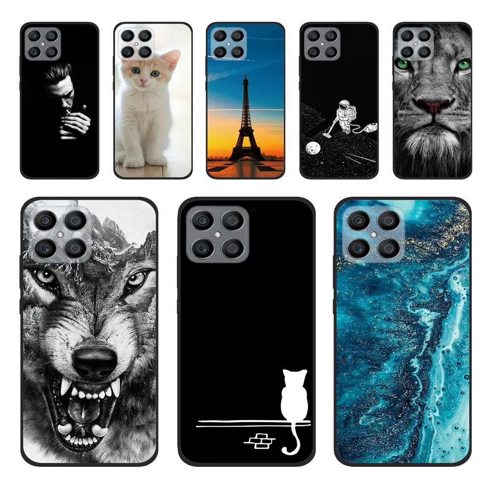 For Honor X8 Case 2022 Soft Silicone Back Case for Huawei Honor X8 HonorX8 Phone Cover TFY-LX1 TFY-LX2 TFY-LX3 Black Bumper TPU