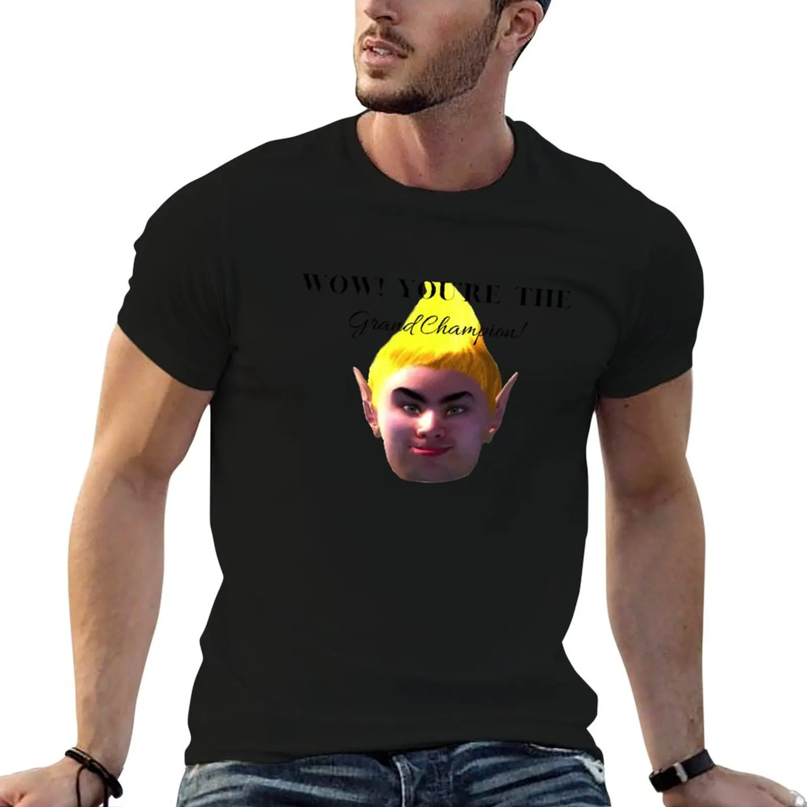 Wow! You're the Grand Champion! Oblivion Adoring Fan T-Shirt plain Luxury man plain white t shirts men