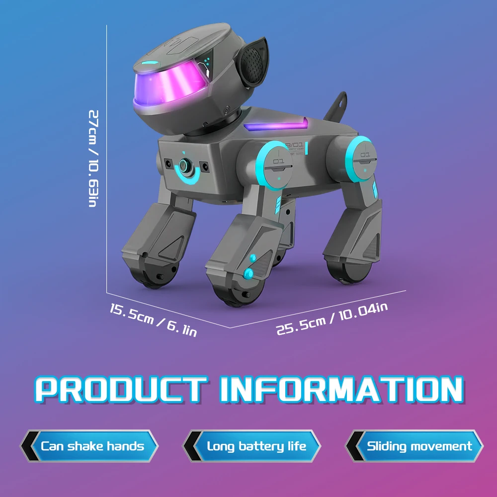 スマートロボット犬のおもちゃ Bluetooth 音楽ダンススタント かわいい電子ロボット犬のおもちゃ 子供のクリスマスギフト