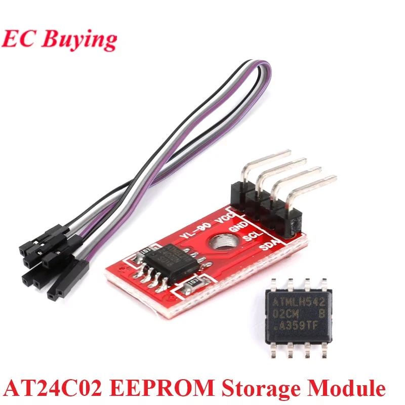 AT24C02 24C02 I2C IIC Interface EEPROM Memory Storage Module DIY Electronic YL-90 Intelligent Car Accessories with DuPont Cable