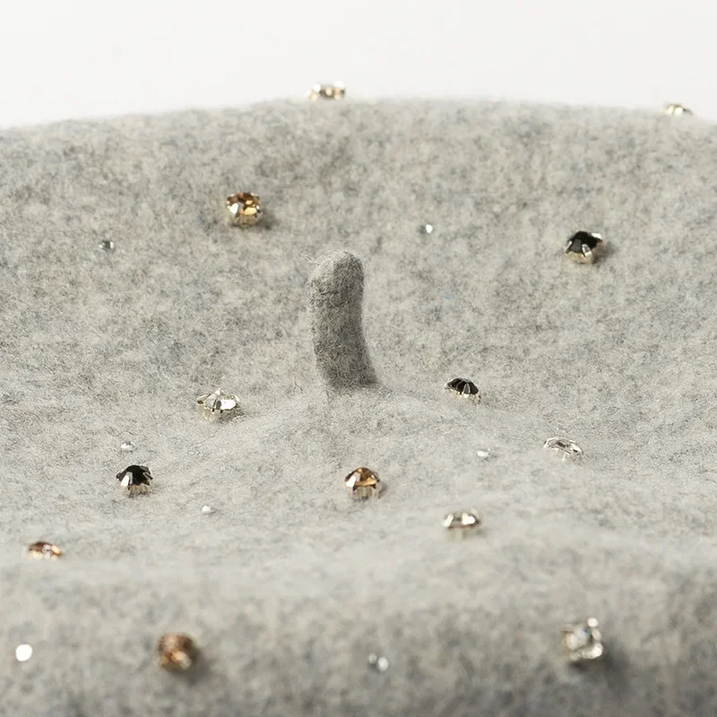 Béret en diamants brillants pour femmes, confortable, respirant, décontracté, chapeau de peintre, chapeau de citrouille en strass, 2025