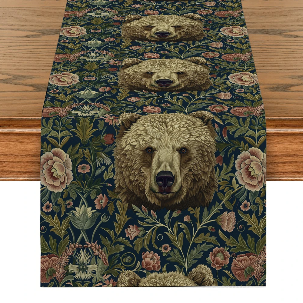 Bear Leaf Forest Table Runners Tablecloth Home Decoration Dining Tables Table Runner Wedding Party Tablecover