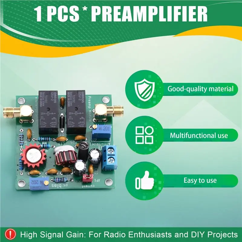 【HOT A69Z!】Preamplifier 0.1-60 Mhz Short & Medium Wave Amplifier Boosts Signal Strength For Radio Enthusiasts And DIY Projects