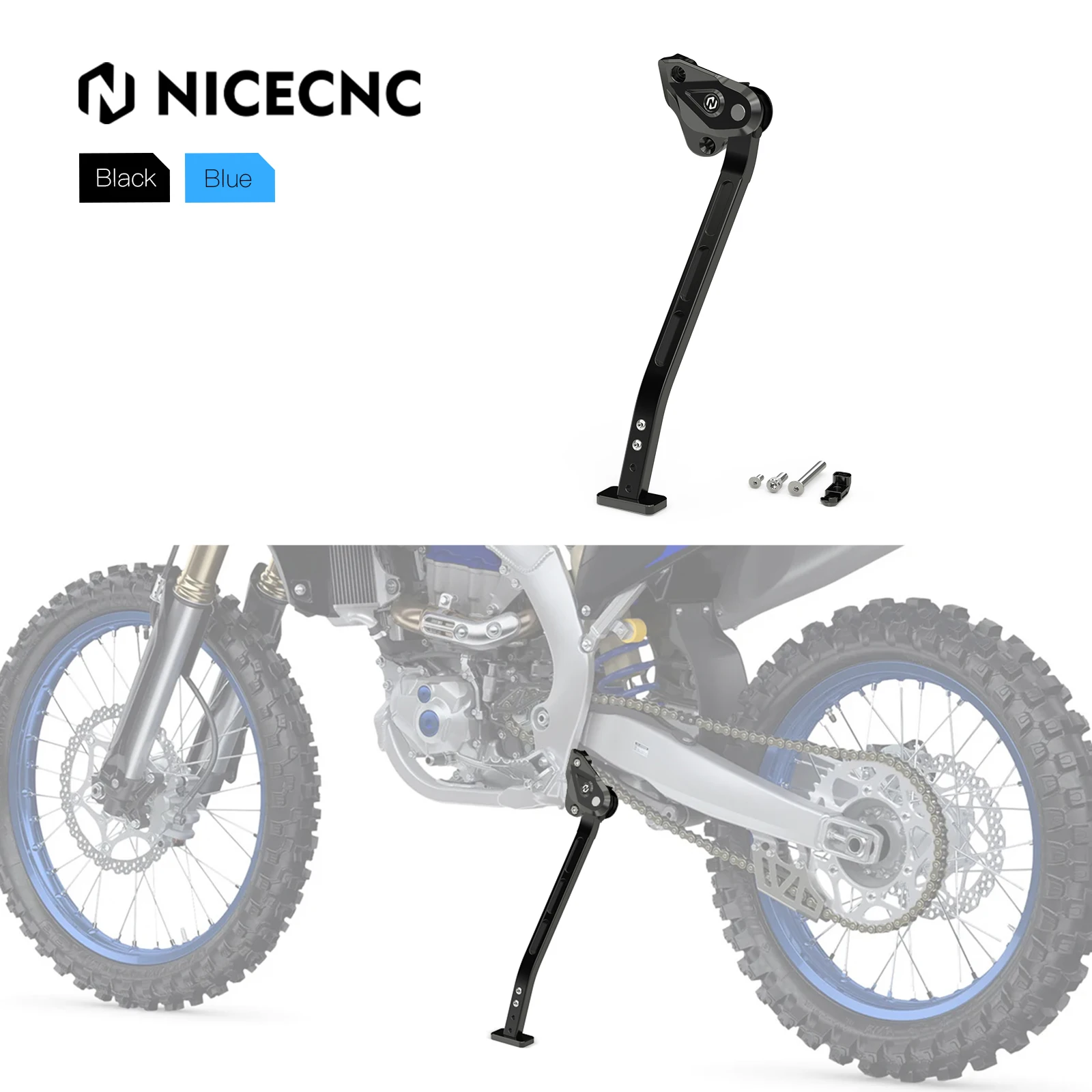

NICECNC For 2024 2023 Yamaha YZ450F YZF450 YZ 450F YZF 450 2024 Motorcycle Aluminum Kickstand Side Stand 2-Level Adjustable
