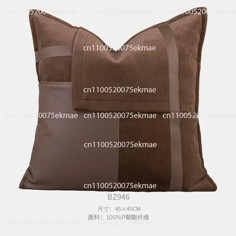Decorative Cushions, Luxury Hotel-style Cushions, Brown and Beige Patchwork Lumbar Cushions, Soft Furnishings, Sofa Cushions