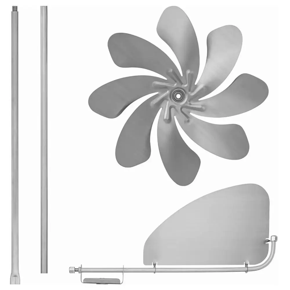 Removable Stainless Steel Windmill Waterproof Corrosion Resistance Metal Wind Spinner for Yard Ball Bearing Stable Stake