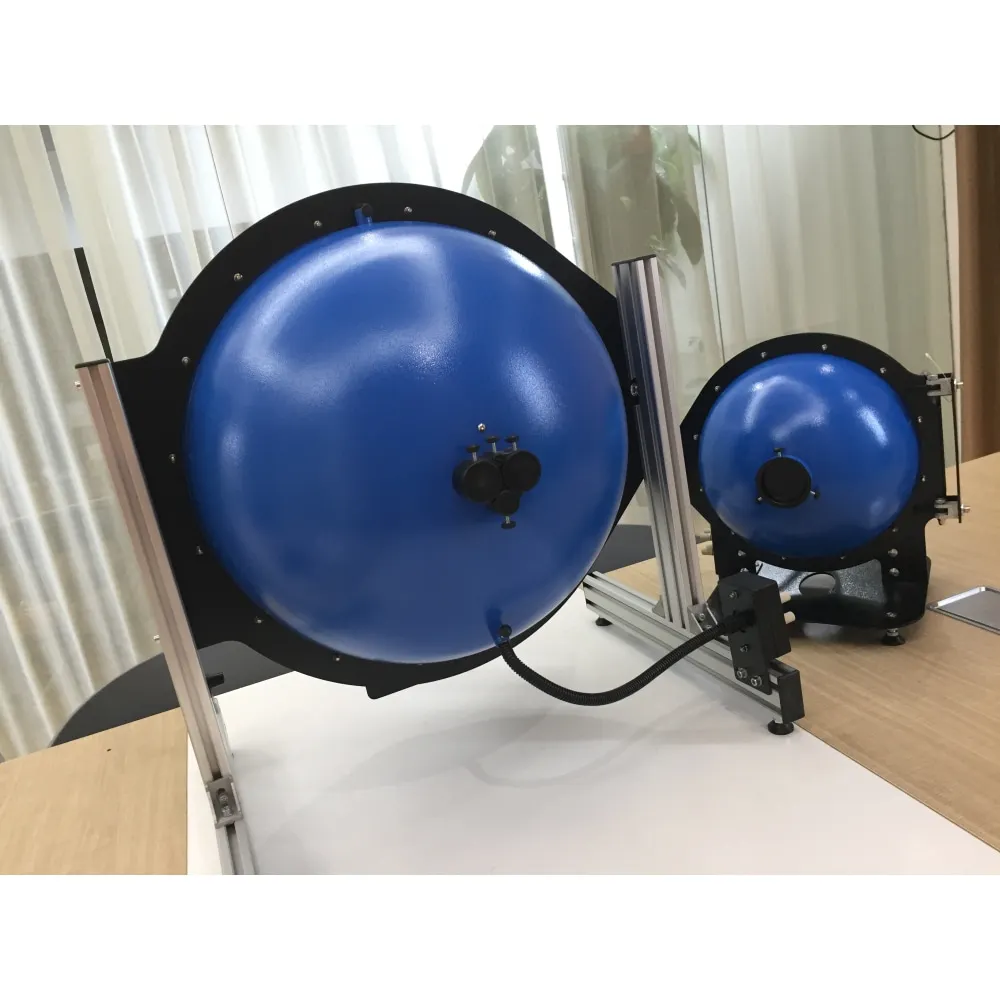 Portable LED with integrating ball for lumen testing electrical integrating ball
