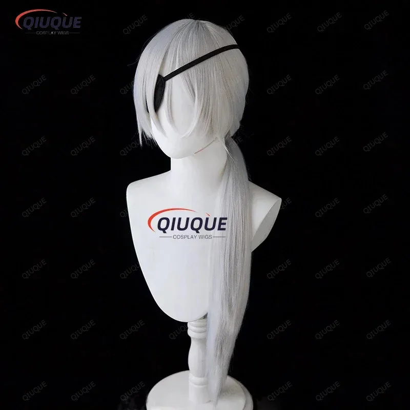 

aa26Аниме Бензопила Человек Quanxi Косплей Серебристо-серый Длинные термостойкие синтетические волосы Парики для Хэллоуина Парик Кепка для глаз