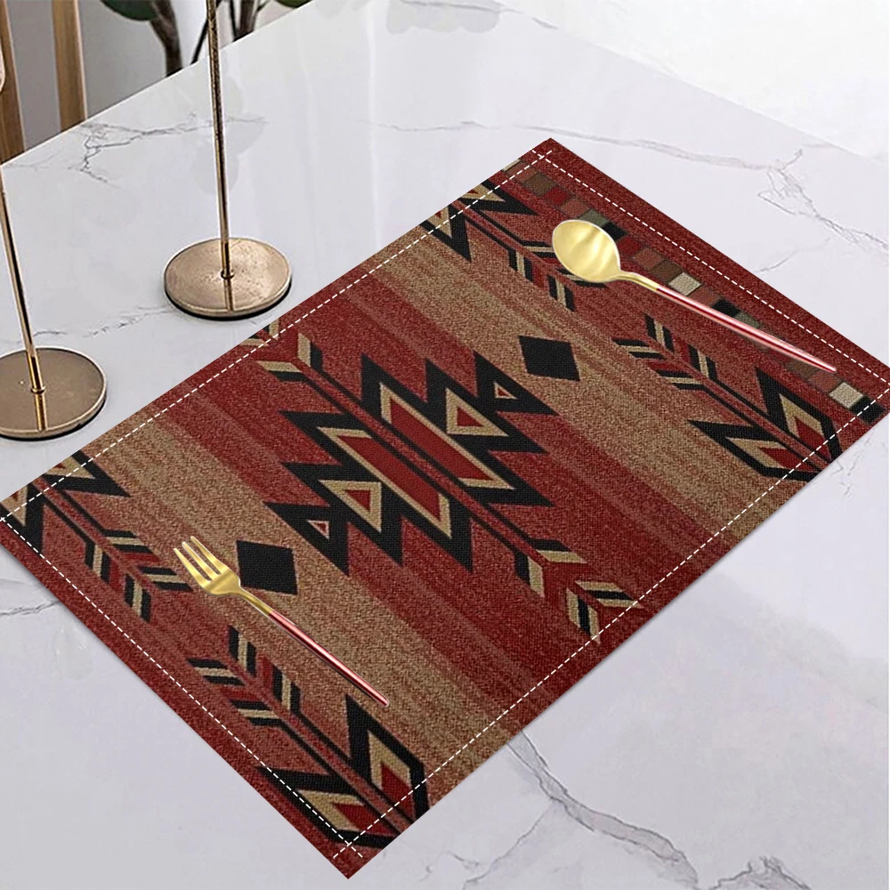 الرجعية هندسية طباعة المفارش عدم الانزلاق الجدول حصيرة طاولة طعام حصيرة الكتان مكان حصيرة لجمع المنزل عشاء ديكور للطاولات