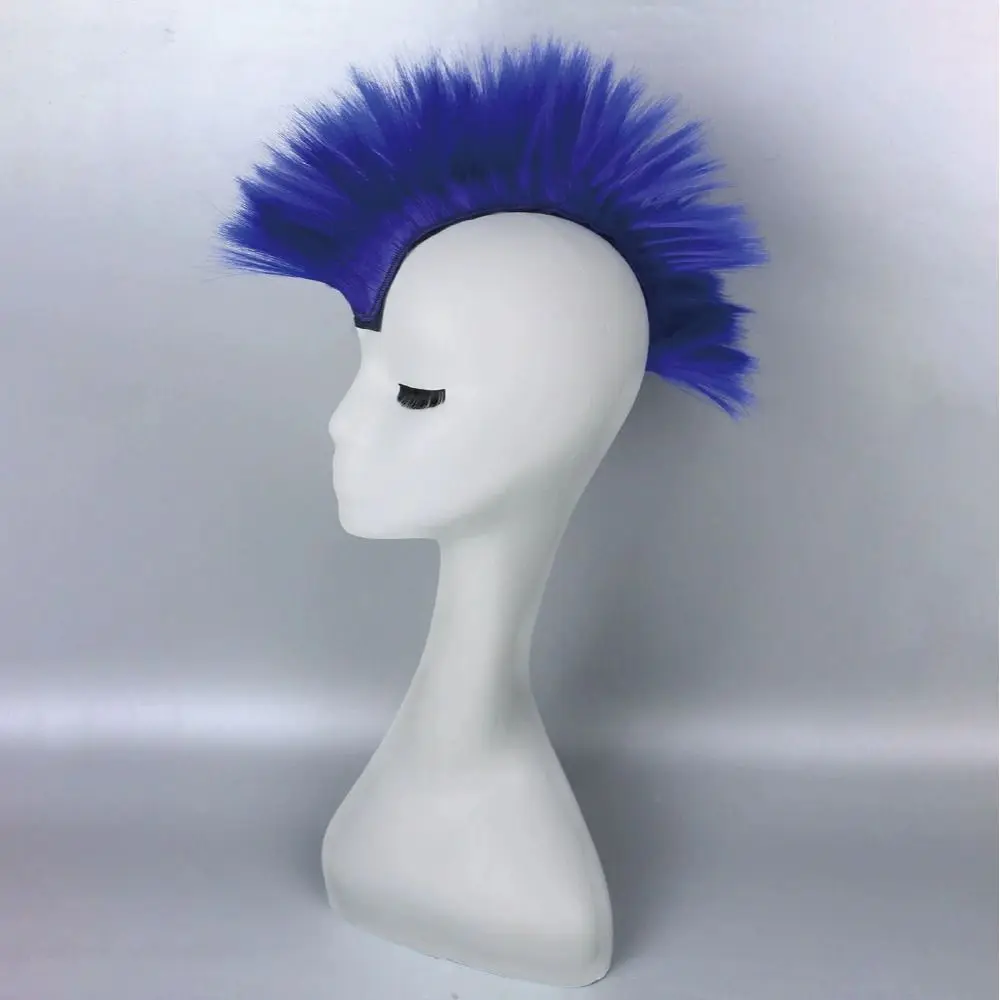 Colorful Mohawk Synthetic Wigs Adhesive Reusable Helmet Decorations Synthetic Bicycle Accessories Helmet Mohawk Wig