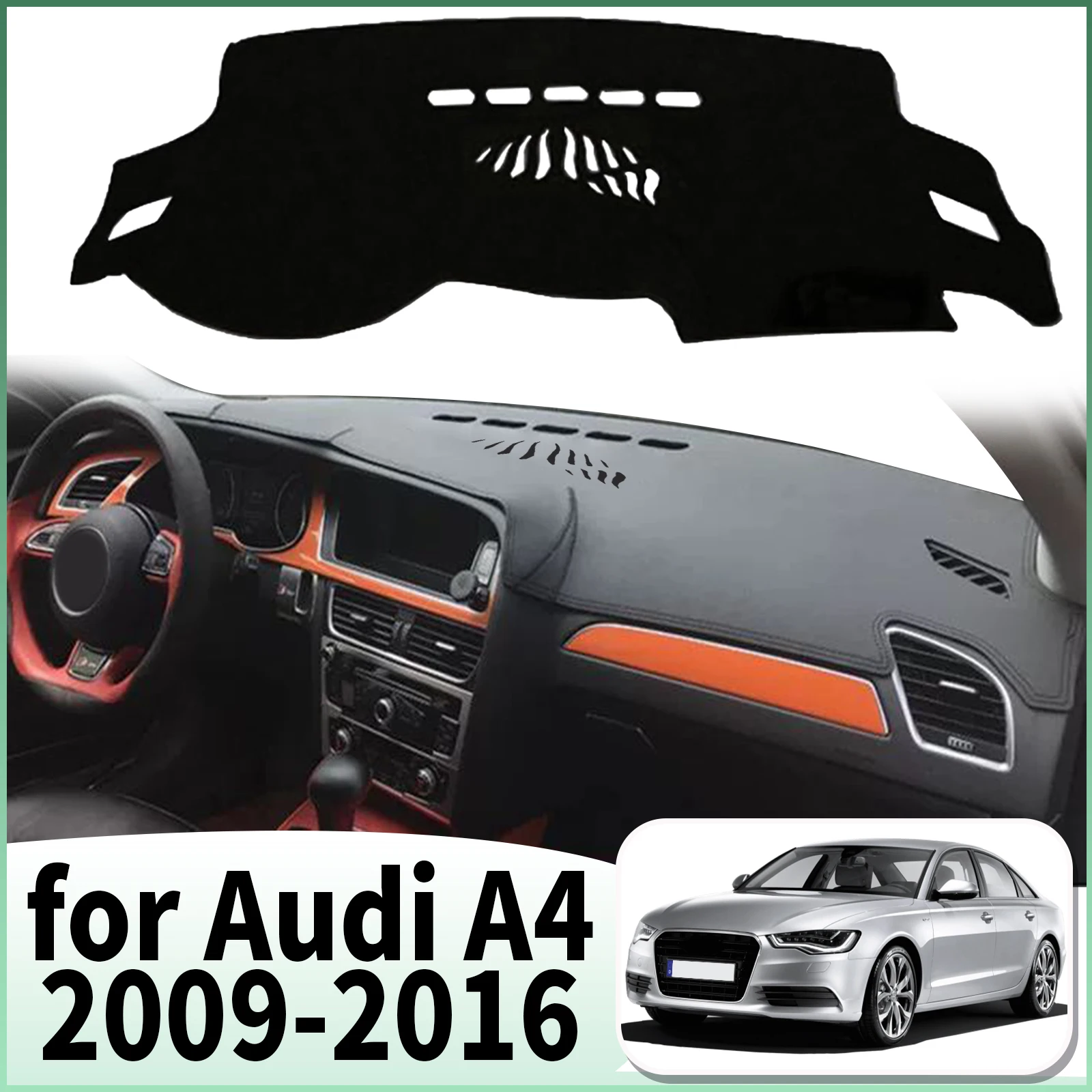 

fit for Audi A4 2016-2009 B8 Avant S4 RS4 Dashmat Dashboard Cover Pad Accessories DashMat Sunshade Protective Carpet Car Leather