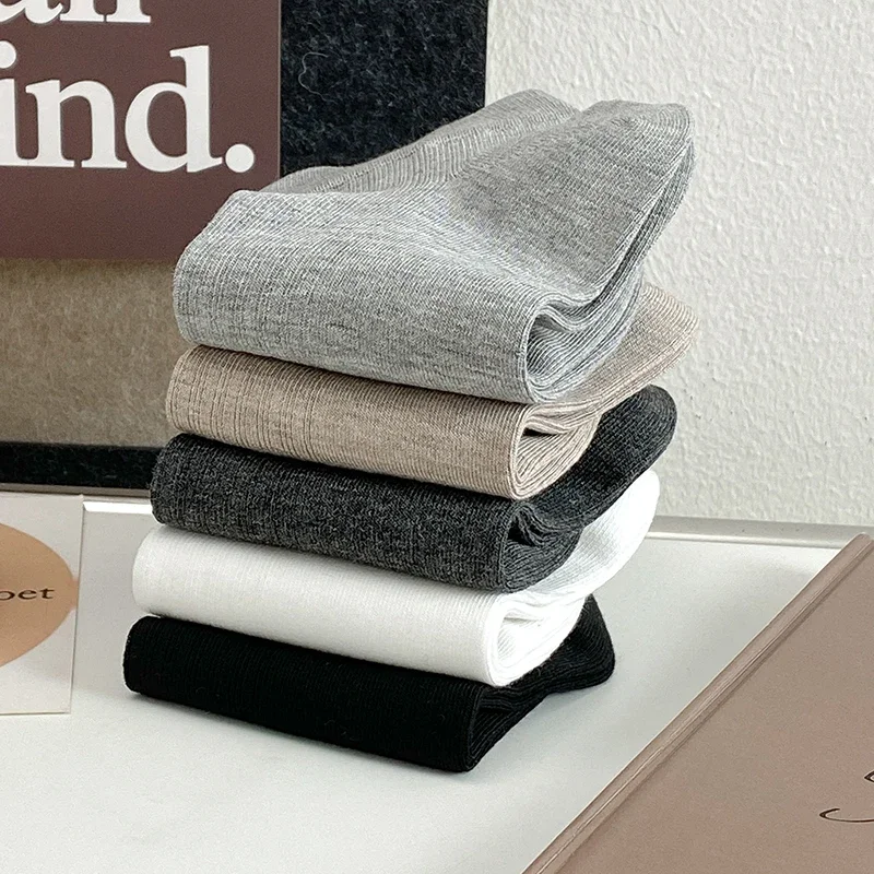 

5 Pairs Men's Socks Set New Simple Casual Thin Mesh Socks Man Breathable Sweat Absorbing Business Soft Classic Ankle Socks Short