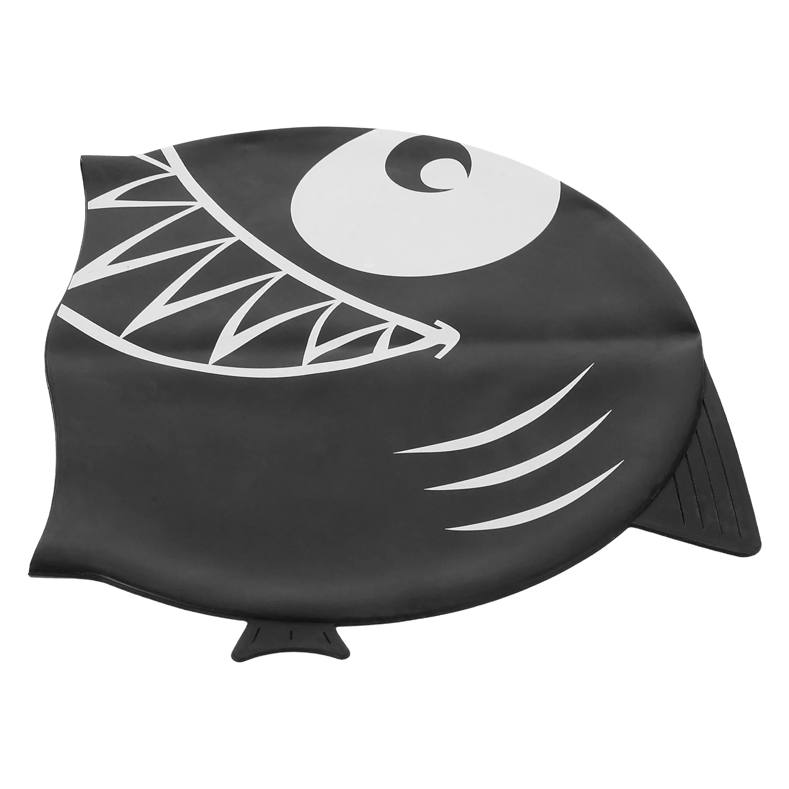 

Swim Cap Children's Cartoon Swimming Hat Silicone Caps Boy Kids Swimcap Cover Ears Black