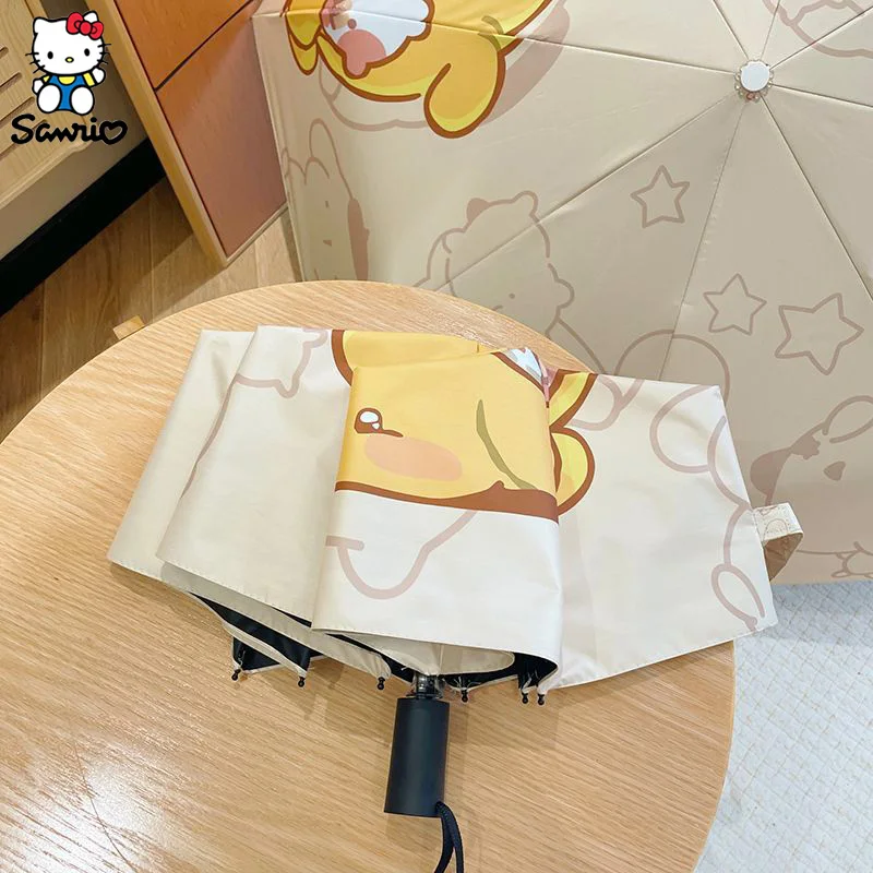 Ombrello Sanrio Cartoon Anime Pom Pom Purin ombrello da sole estivo ombrello UV ombrello da sole regali multifunzionali per bambini