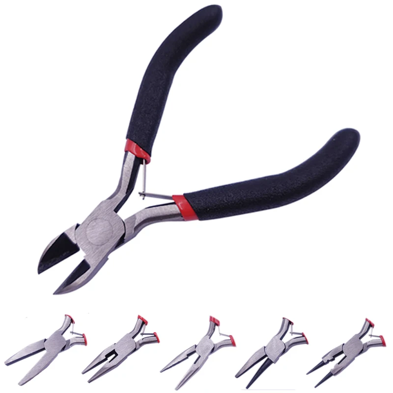 6 Style Short Chain-Nose Pliers Bent Nose Round Side-Cutting Pliers For Metal Wire Jewelery Making Tool Equipment Hand Tools