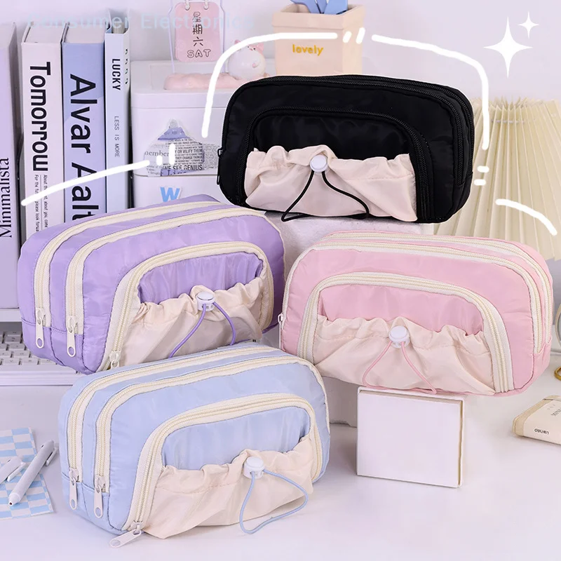 Large Capacity 5-Layered Pencil Bags Kawaii Front Pocket Pencil Pouch Boys Girls School Stationery Gifts Creative Pencil Case