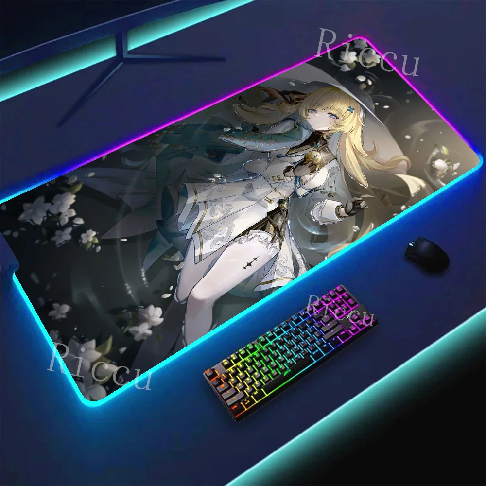 

RGB Phoebe Wuthering Waves Roles Anime Mouse Pad Cushion Pad XXL Anti-slip Comic Computer Table PC Gaming Accessories Mouse pad