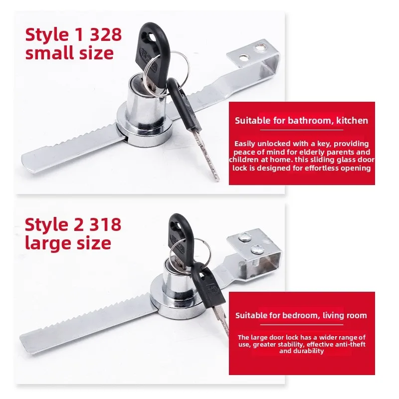 Cabinet locks Display cabinet door locks Punch-free household glass cabinet door locks Durable household hardware locks
