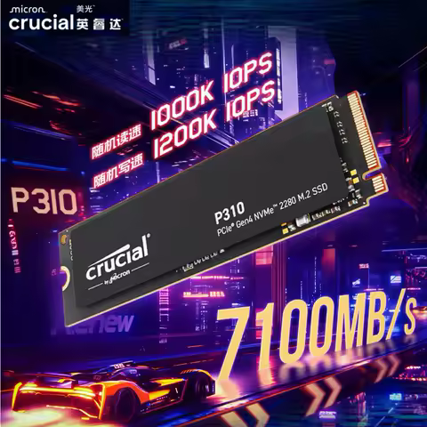 Crucial P310 500GB 1TB 2TB 2280 PCIe Gen4 3D NAND NVMe M.2 SSD – Up to 7,100 MB/s ,Internal Solid State Drive (PC)