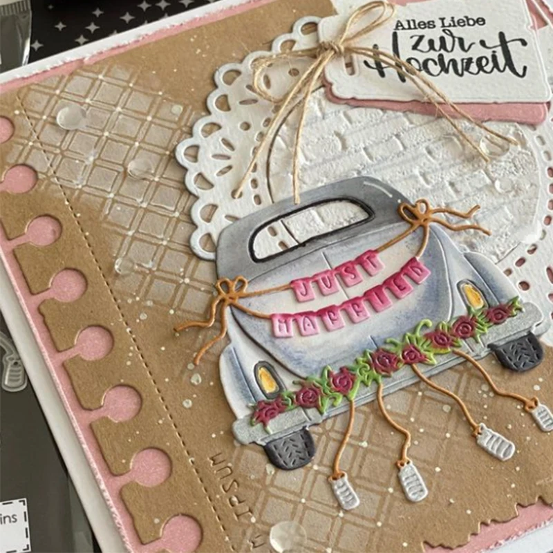Matrices de découpe en métal Piggy Craft, moule de découpe Gnome voiture ours Scrapbook papier artisanal couteau moule lame poinçon pochoirs matrices