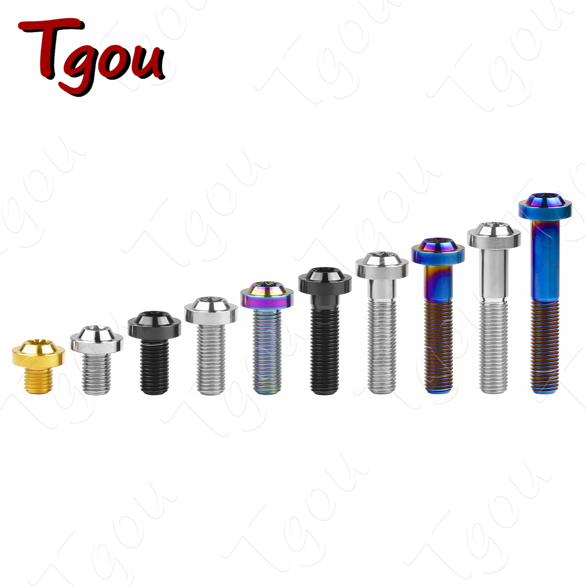 Tgou Titanium Bolt M10x20 25 30 35 40 45 50 60 65mm 1.25/1.5 Pitch Plummer Head  Torx T45  for Motorcycle Car