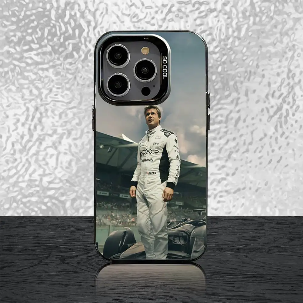 حافظة هاتف فيلم F-F1 2025 لهاتف آيفون 16,15,14,13,12,11,Pro,Max,Plus,Mini,SE غطاء خلفي ليزر أسود غير لامع