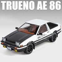 1:18 Trueno AE86 Model Toy Cars Alloy Diecast Alphard MPV Car Toys Sound Light Doors Opened Shock Absorption for Kids Gift Toys