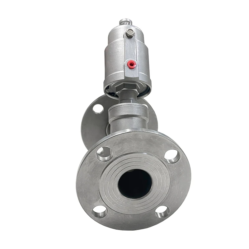 صمام لولبي DN15 DN20 DN25 DN32 DN50 Stainless Steel Flanged Pneumatic Angle Seat Valve Normally Closed/open Pneumatic ValvesFor Ste الهواء المضغوط — تفصيل 3