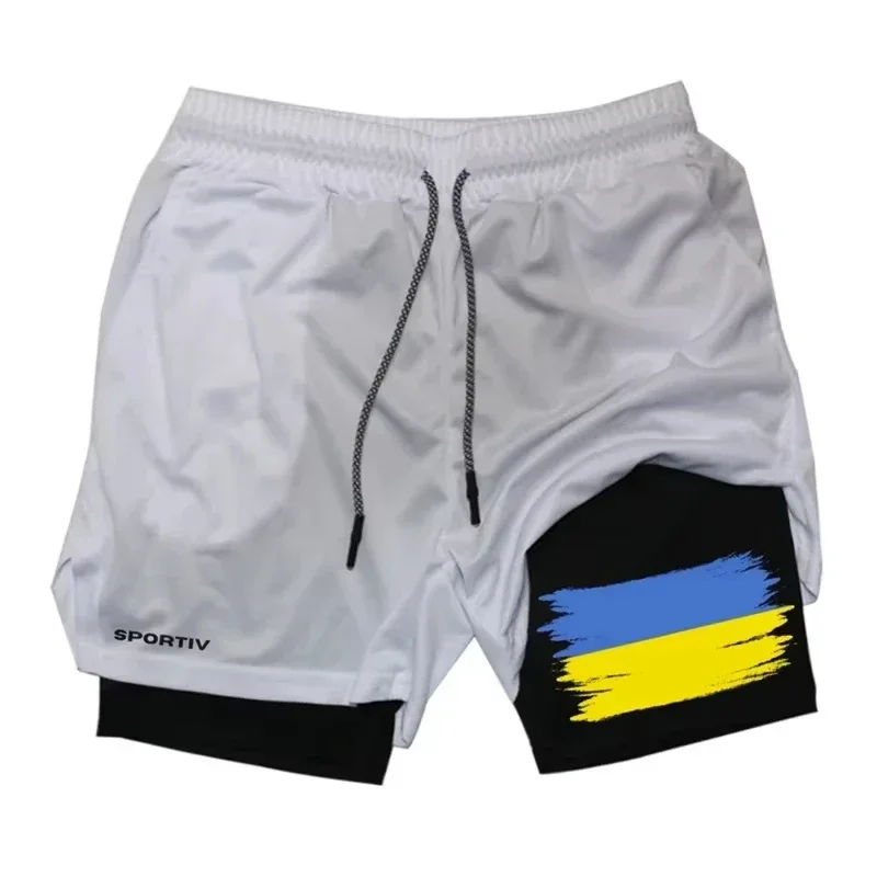 

Casual sports shorts, running men's 2-in-1 gym, fast drying shorts, sports double-layer shorts