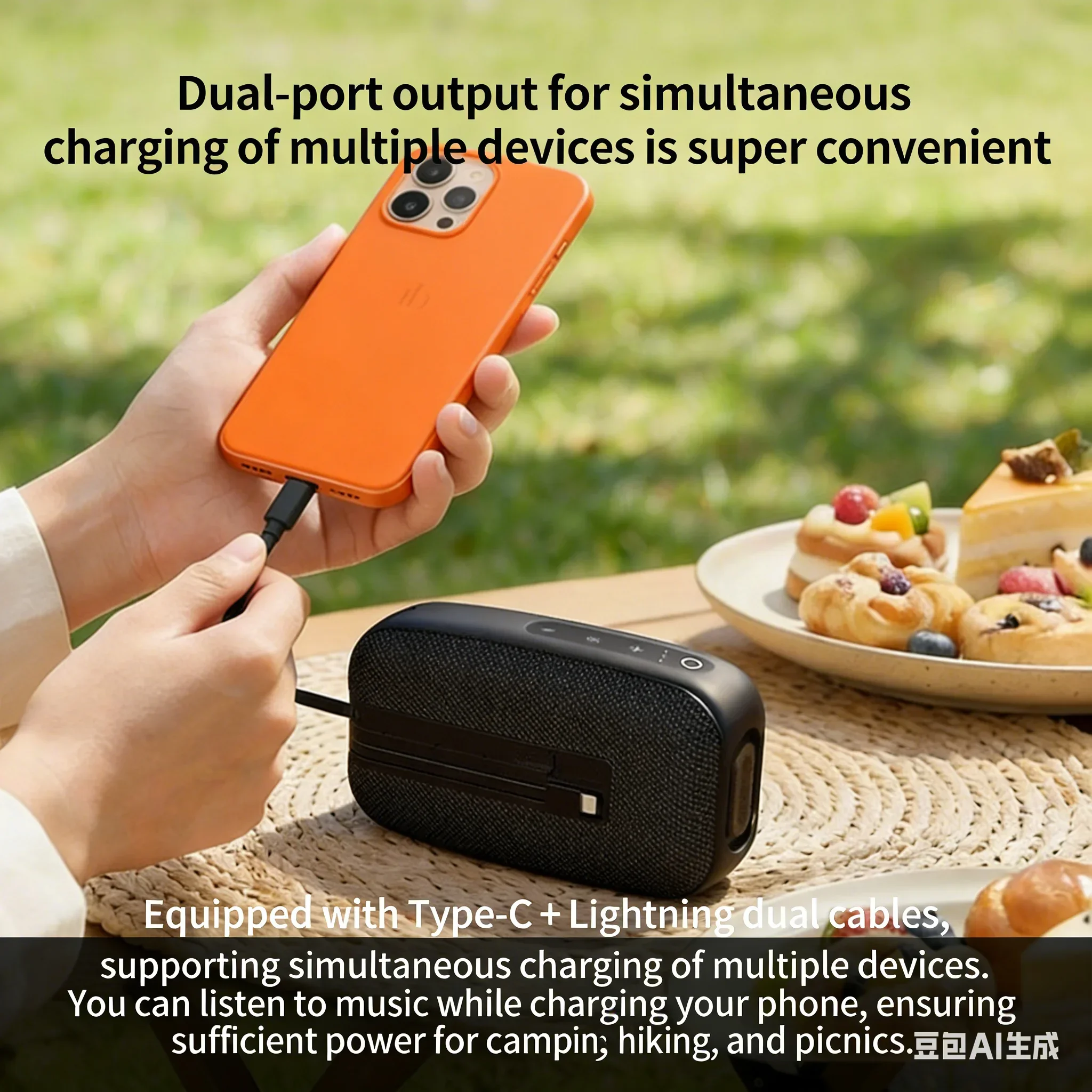 

Мощная Bluetooth-колонка, портативный уличный сабвуфер HiFi TWS, беспроводной 3D-звук с объемным звучанием, громкоговоритель для кемпинга и вечеринок, поддержка TF-карт