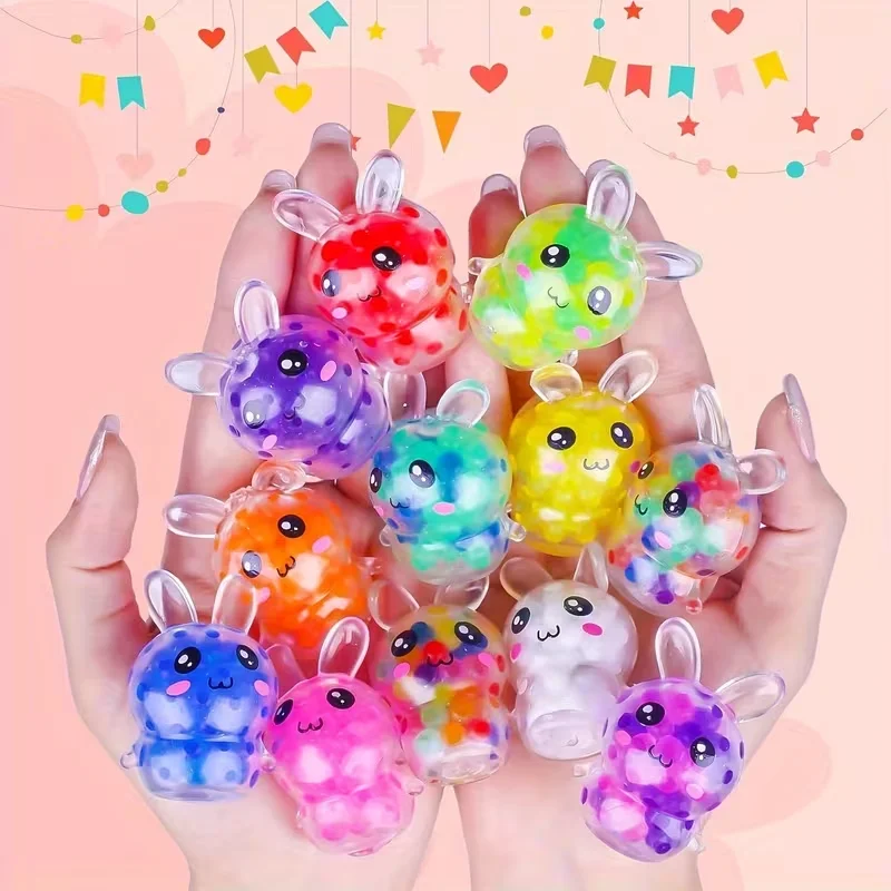 

Easter Squishy Bunny Stress Balls Stress Relief Fidget Toy Kids Birthday Party Favors Colorful Rabbit for Easter Basket Stuffers