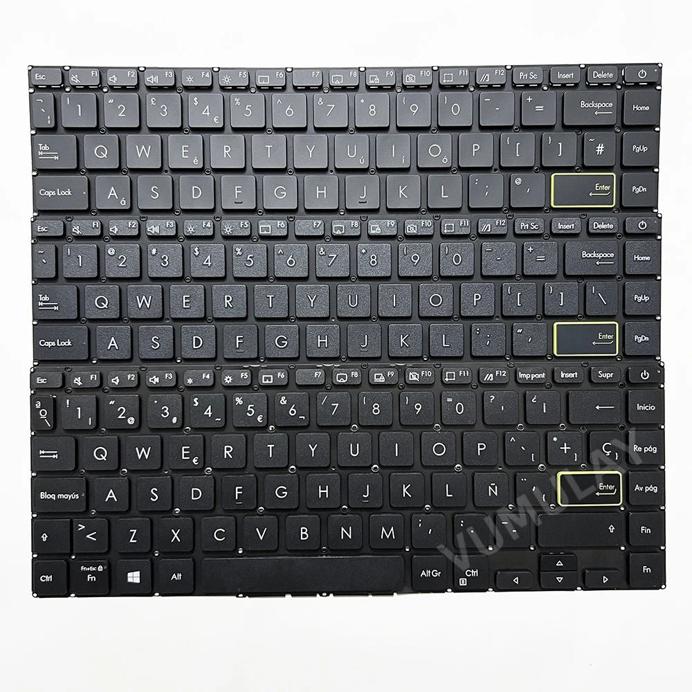 Keyboard US/Latin/Spanyol/RU untuk ASUS Vivobook D413 D413D D413DA X413 X413EA X413FA X413FF X413J X413JA X413JF X413JP M413 M413D M413DA M413I M413IA S413 S413DA S413EA S413FA S413IA K413