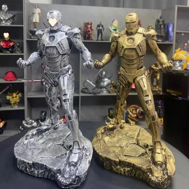 

30cm Silver/Gold Iron Man MK43 Avengers MK7 Action Figures Shaped Resin Model Desktop Ornament Movie Peripherals Britdhay Gift