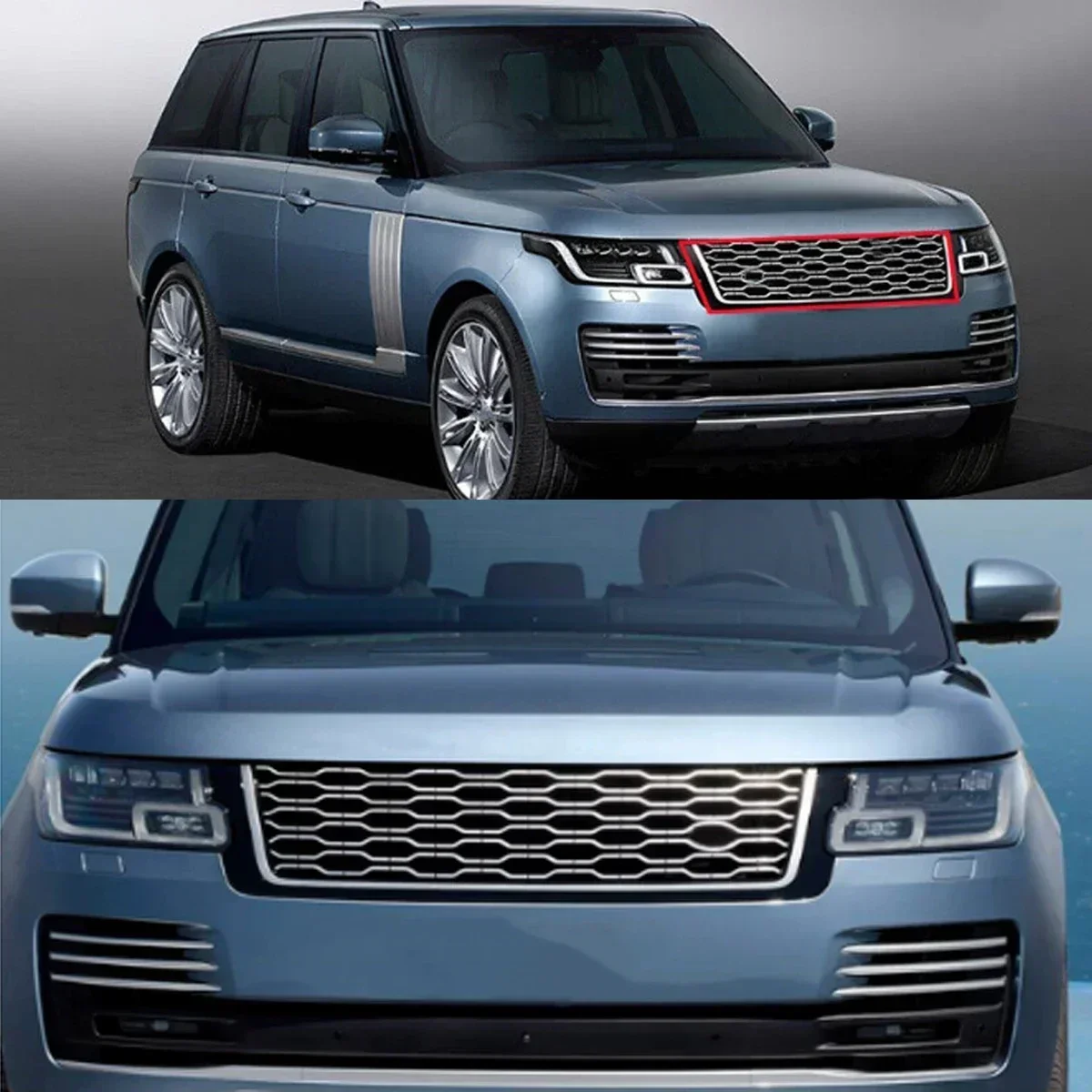 MAGICKIT Front Bumper Grille FOR Land Rover Range Rover Vogue L405 2013-2017 Model Front Bumper Grille Chrome+Black Accessories - view 3