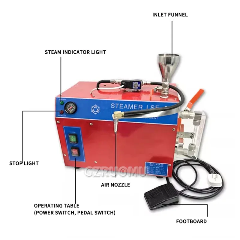 High Temperature High Pressure Mobile Cleaning Machine Steam Cleaner Automatic Pumping Sterilization Disinfector 3000W 6L/12L