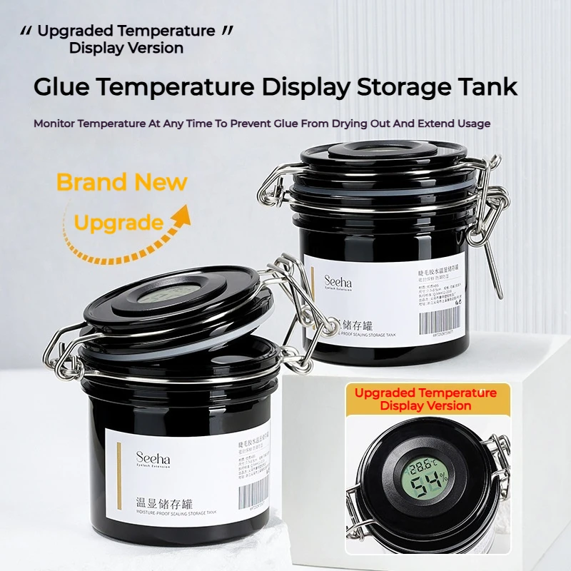 まつげ接着剤保存タンク、温度と湿度を制御する活性炭シール付き漏れ防止ジャー容器、まつげエクステンションツール