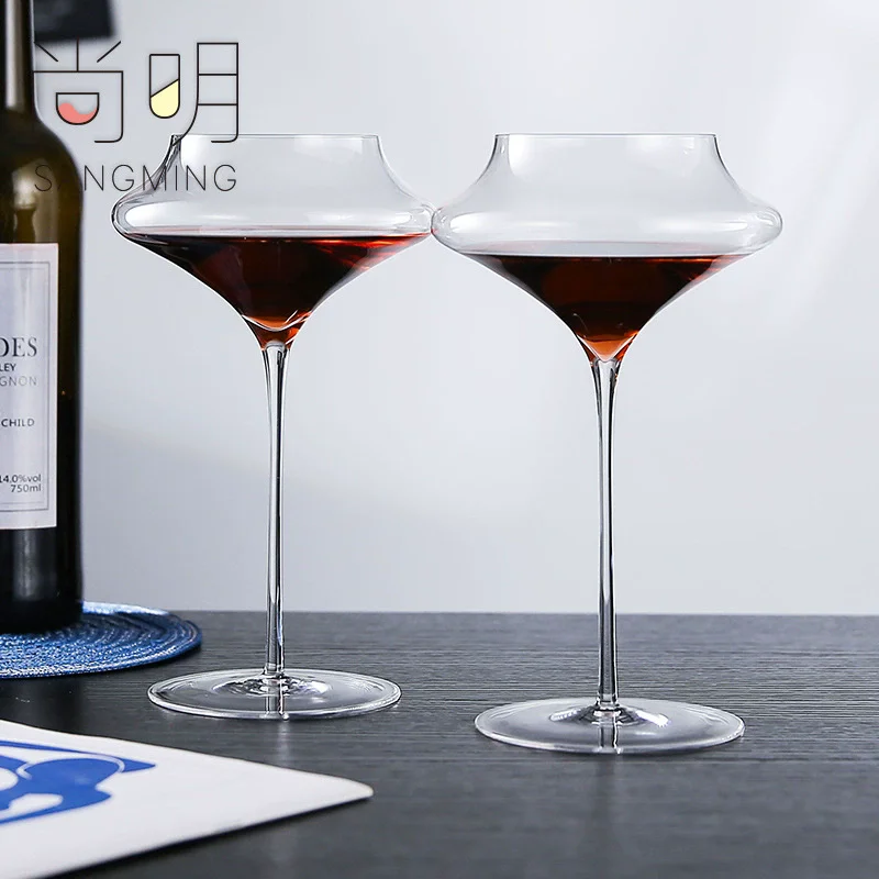 2PCS New Handmade Thin Extreme Light Crystal White Wine Glass Champagne Flute Sweet Craft Perfect Flawless Goblet