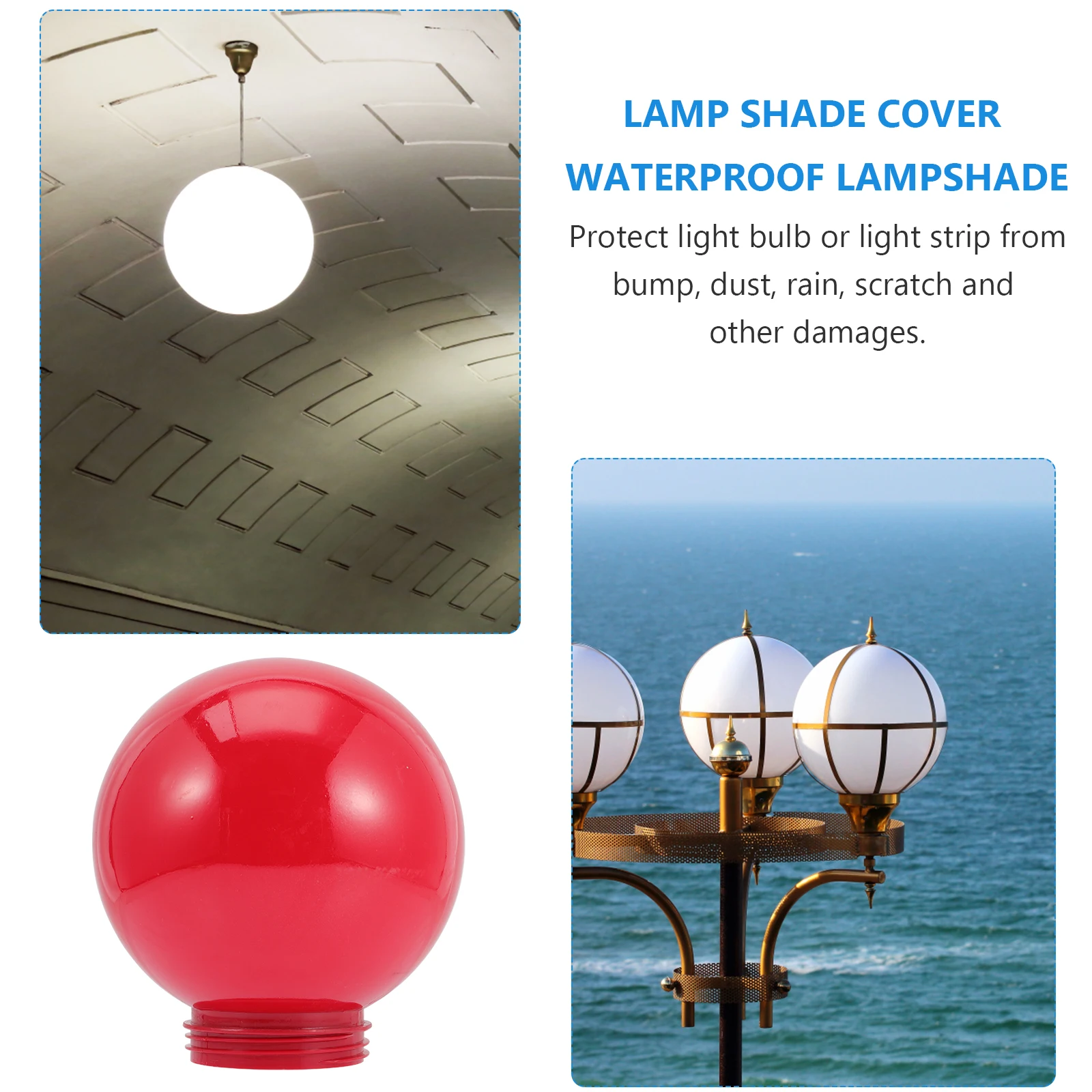 

20Cm Acrylic Lamp Shade Waterproof Outdoor Lamp Cover Street Light Cover Durable Replacement Modern Household Light Globe