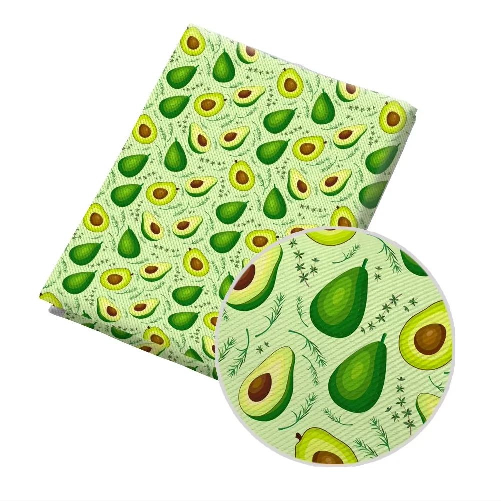 

Avocado Fruit Twill Fabric Pineapple Printed Polyester Patchwor Printed Garment Textile DIY 50*145CM