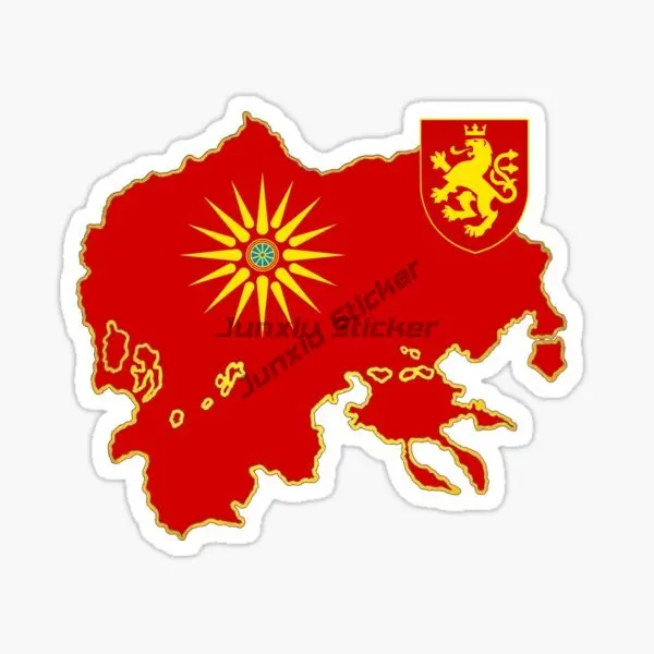 Criativo macedônia bandeira mapa crânio decalque vinil protetor solar à prova dwaterproof água adequado motocicleta fora da estrada portátil barcar acessórios decalque
