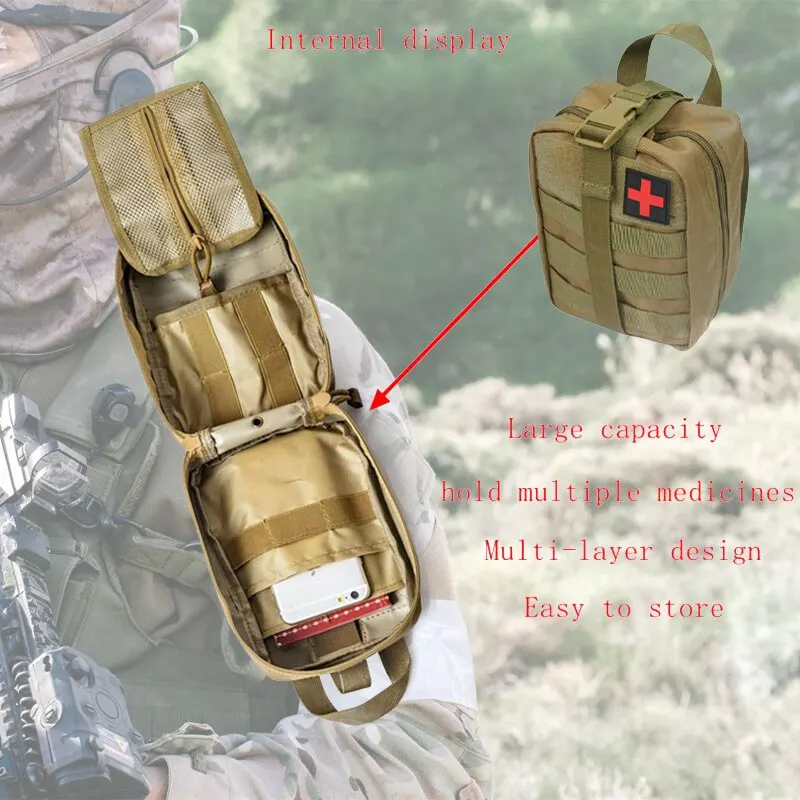 Kit di pronto soccorso tattico Kit medico di emergenza campeggio all\'aperto strumento di sopravvivenza di emergenza borsa di immagazzinaggio