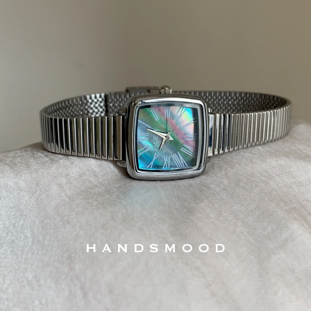 Orologio di lusso di alta qualità Romano blu moterof perla quadrata argento bambù orologio da donna di fascia alta moda orologio al quarzo regalo femminile