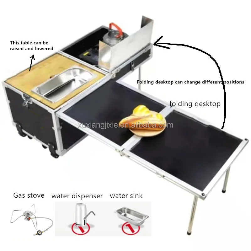 طاولة نزهة قابلة للطي من ما يصل إلى تاريخ مع مواقد غاز للتخييم