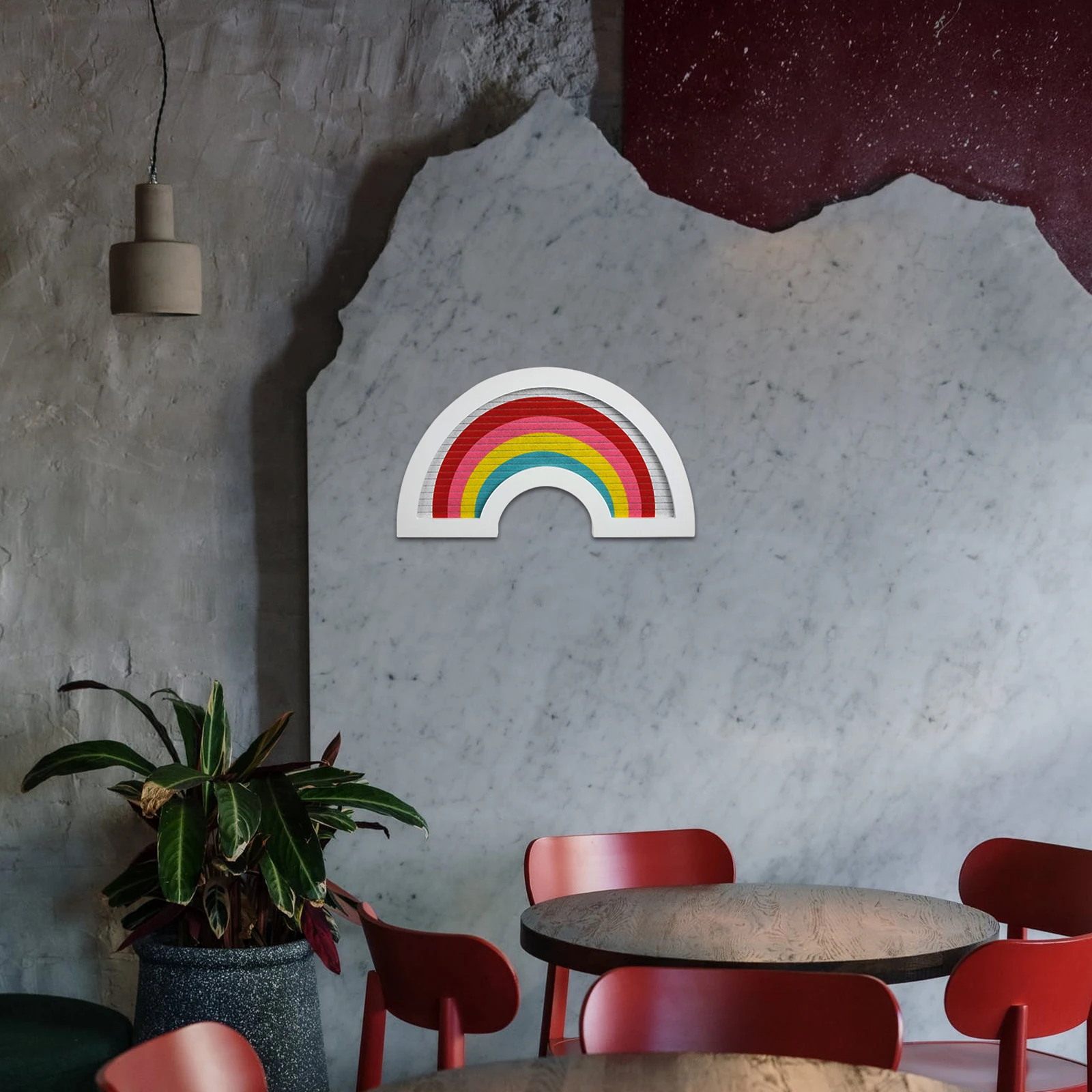 

Rainbow Alphabet Board Felt Wood Material Notice Board Desktop Decor Photo Display Stable Child Colorful Letter Memo